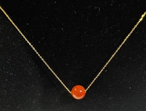 Natural nanhong agate lulutong 18k gold Pendant 925 Necklace NIB free ship - Picture 1 of 11