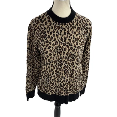 Suéter Charter Club Mujer Talla M Estampado Leopardo Manga Larga Cuello Redondo Pullover Foto 1 de 4