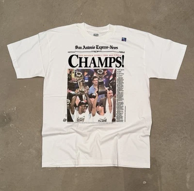 Camiseta Vintage 1999 Front Pages San Antonio Spurs Periódico Campeones Talla XL NUEVA Foto 1 de 4