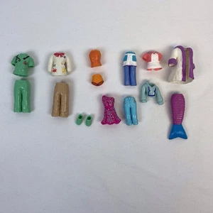 Polly Pocket Konvolut Gummi Stretch Kleidung Vintage 2000’s - Doctor, Mermaid - Bild 1 von 8