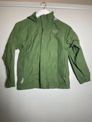 Chaqueta cortavientos resistente a la intemperie verde mediana The North Face para niños Foto 1 de 4
