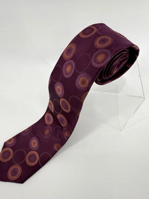 Ted Baker London Mens Purple Imported Silk Neck Tie Classy Geometric Luxury - Image 1 of 4