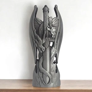 Metal Lighter Case Built-In Bottle Opener for Standard Bic J6 Dragon & Sword NEW - Picture 1 of 6