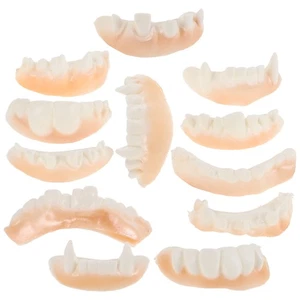 12 Piezas Dientes de Halloween Divertidas Dentaduras Infantiles Fiesta Decoraciones Falso Demonio - Imagen 1 de 12