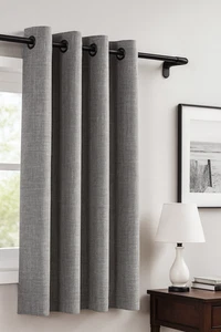Lunar 5/8" Complete Blackout Room Darkening Wrap Curtain Rod 28–48 Inch – Matte - Picture 1 of 5