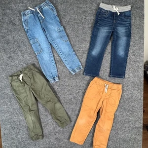 Lot of 4 Cat & Jack Boys 4T Pants Joggers Pull-On Casual Everyday Essentials - Picture 1 of 4