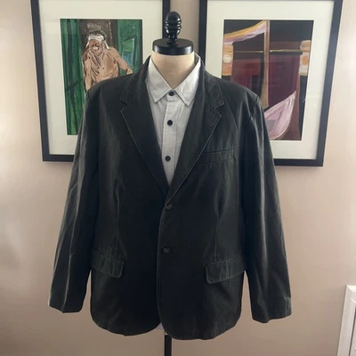 Blazer LL Bean Para Hombre 48Reg Verde Chaqueta Deportiva Ejército 2 Botones Algodón Foto 1 de 4