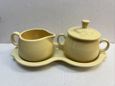 Juego de 4 piezas Fiesta Homer Laughlin crema amarilla y azúcar Foto 1 de 4