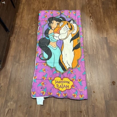 Saco de dormir vintage años 90 RARO Disney Aladdin Princesa Jazmín Rajah 28,5 X 54 Foto 1 de 4