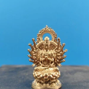 Messing, Tausendhändiger Guanyin, Bodhisattva, Buddha Statue, Bronzestatue Tantra - Bild 1 von 11