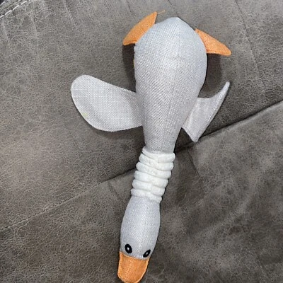 Dog Chew Plush Stuffed Grey Goose/Duck Toy with Squeaker for Puppies and Dogs - Image 1 of 3