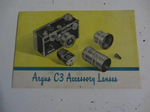 *ORIGINAL* ARGUS C3 KAMERA ZUBEHÖR OBJEKTIVE BOOKLET - 50er JAHRE - Bild 1 von 1