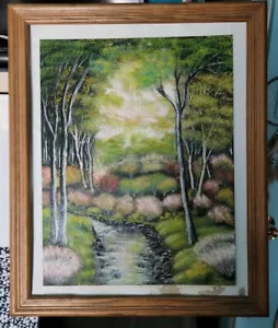 Painting Landscape Original 2004 18 by 14, frame 23 by 18 - Picture 1 of 4