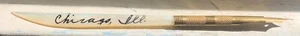 VINTAGE DIP PEN MOTHER OF PEARL 14K GP NIB  MARKED CHICAGO - Picture 1 of 7