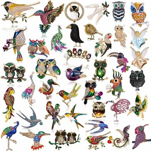 Cute Owl Brooch For Women - Rhinestone Animal Jewelry Pin For Scarves & Hats - View #10