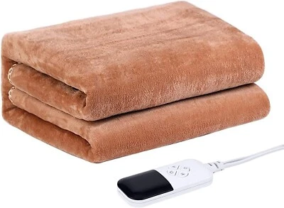 DASKOO Elektrische Heizdecke Wärmedecke Wärmeunterbett Timer 9 Heizstufen 180x150cm