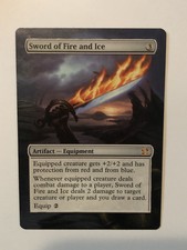 MTG ** SWORD OF FIRE AND ICE ** Hand Painted ALTERED ** Modern Masters ** MAGIC