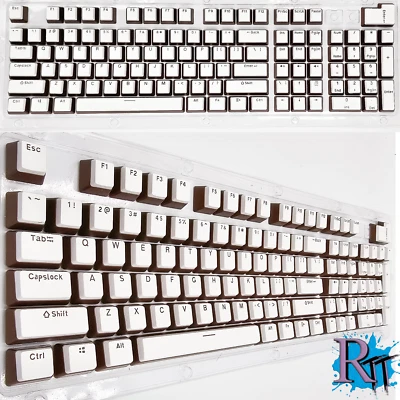 104Pcs Brown Pudding Full Size PBT Double Shot Keycaps LED Mechanical Keyboard - Image 1 of 4