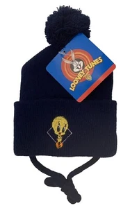 Vintage Tweety Bird Beanie Hat Loonie Tunes Baby Childs Knit Winter Navy 1997 - Picture 1 of 2