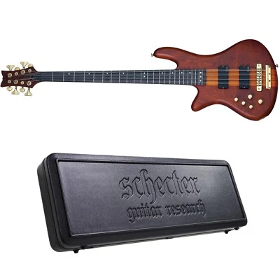 Schecter Stiletto Studio-8 LH Honey Satin Left-Handed 8-String Bass + Hard Case - Image 1 of 4