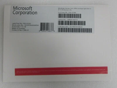 Microsoft Windows Server CAL 2016 German 1pk DSP OEI 1 Device Zugriffslizenz - Bild 1 von 3