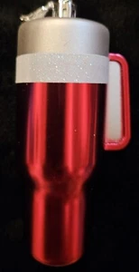 PINK TUMBLER CHRISTMAS ORNAMENT! COFFEE, TEA, WATER. GREAT STOCKING STUFFER!!!!! - Picture 1 of 3