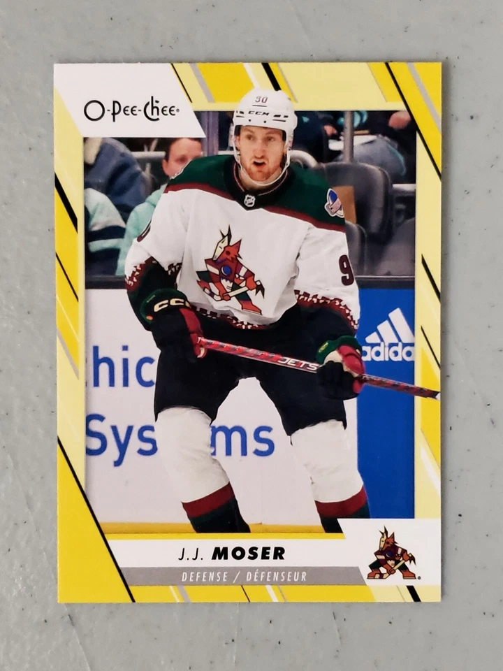 J.J. Moser 2023-24 O-Pee-Chee Yellow Border Insert OPC #390 - Image 1 of 2