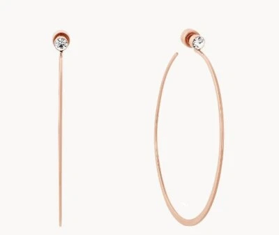 Brincos de argola novos com etiquetas Michael Kors MKJ6001791 formato misto CZ tom dourado sussurro - Imagem 1 de 4