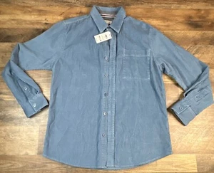 Sun + Stone Men's Corduroy Button Down Dress Shirt Blue Size Large New NWT - Picture 1 of 16
