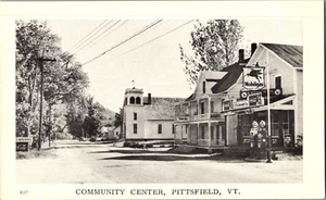 Postal Centro Comunitario Mobilgas Station Pittsfield VT parte posterior dividida sin publicar - Imagen 1 de 2