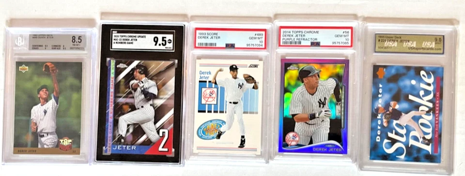 Tarjeta de béisbol graduada 1993 Score Derek Jeter #489 novato radiocontrol PSA 10 gemas como nueva Foto 1 de 2