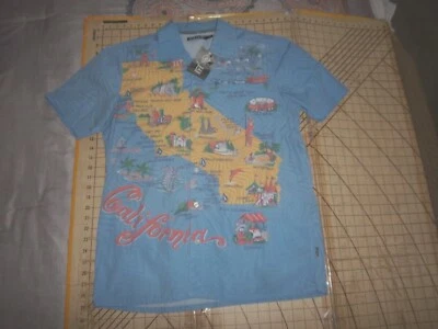 MENS SMALL VOLCOM CALORNIA THEMED BUTTON UP SS SHIRT - NWT - Image 1 of 3