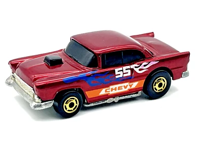 Hot Wheels 55' Chevy Metallic Red Gold Hot Ones Wheels Mint in PVC Display Case - Image 1 of 4