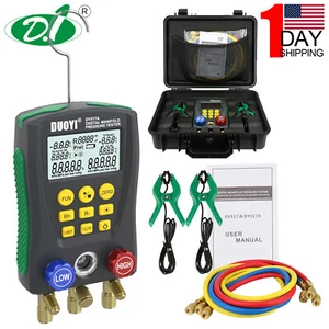 Kältetechnik Digital Krümmer Messgerät Set HVAC Vakuum Temperatur Druck Tester - Bild 1 von 18