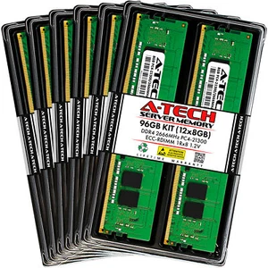 96GB 12x 8GB PC4-2666 RDIMM Supermicro 4029GP-TRT3 8049U-E1CR4T Memory RAM - Picture 1 of 3