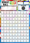 Bonus Ball Fundraising Scratch Cards - 100 Square - A4  - 1/5 Pack - TB0074