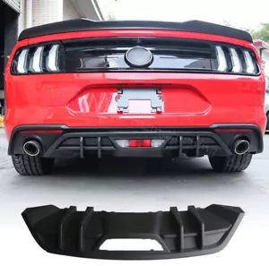 Fit For Ford Mustang 2018-2023 Gloss Black Rear Bumper Diffuser Lip Spoiler Chin - Bild 1 von 9
