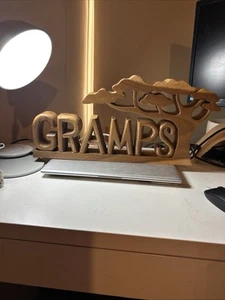 Carved Wooden Word Art ‘Gramps’ - Picture 1 of 15