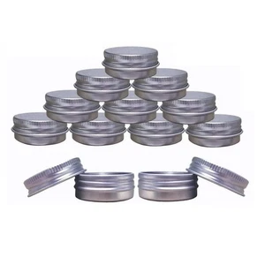Aluminum Tin Jars Cosmetic Sample Metal Tins Empty Container Bulk, .5 Oz/15ml  - Picture 1 of 9
