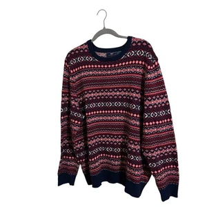 Vineyard Vines blau rot Fair Isle Wolle Alpaka Mischung Pullover Herren XL - Bild 1 von 5