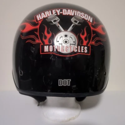 Medio casco de motocicletas Harley-Davidson (59~60 cm, KBC, gráfico de llama) Foto 1 de 4