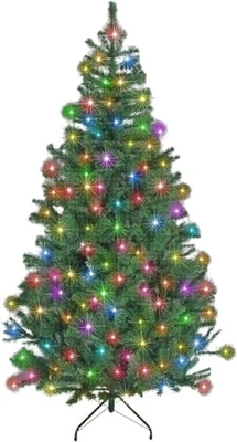 SHATCHI 6ft/1.8m Pre-Lit Multicoloured Christmas Tree Alaskan Pine Green 550Tips - Image 1 of 4