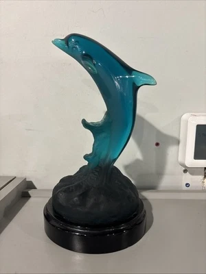 Robert Wyland Niños del Mar Escultura Acrílica Delfín Firmada 1990 Arte LEER Foto 1 de 4