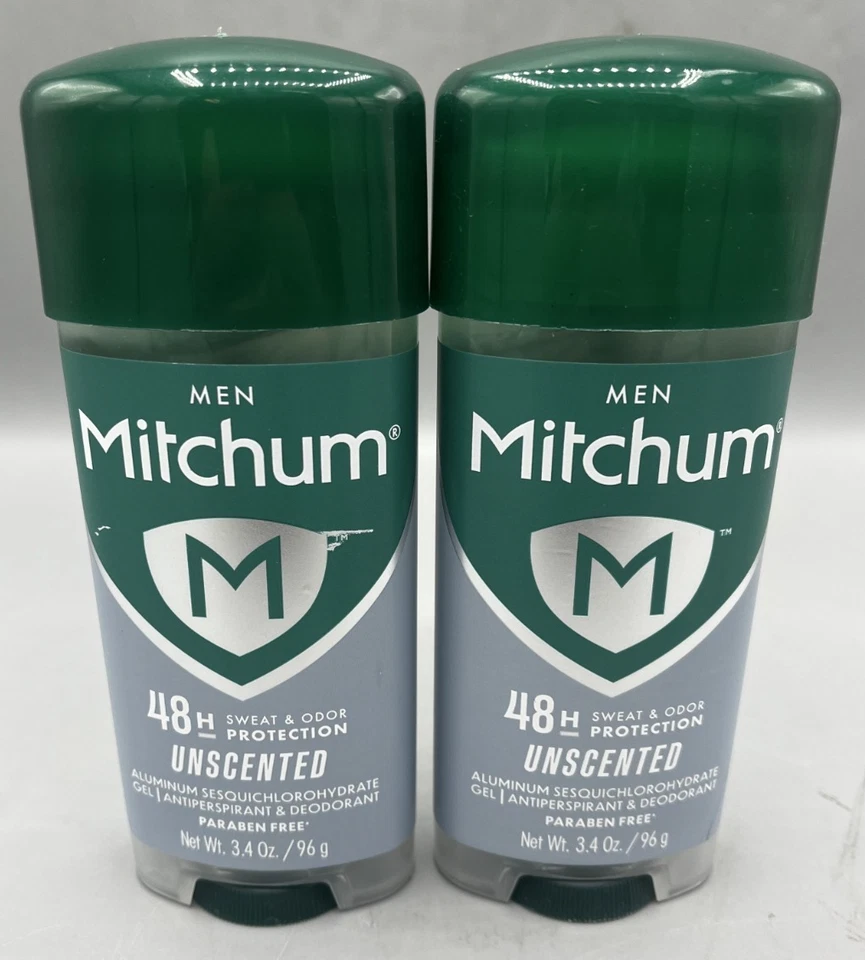 Lote de 2 antitranspirantes y desodorantes Mitchum para hombre protección contra olores sin perfume Foto 1 de 4