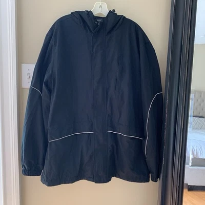 Forever 21 Hooded Jacket Men’s XL Hooded Jacket Black White Lined Sporty Active - Image 1 of 4