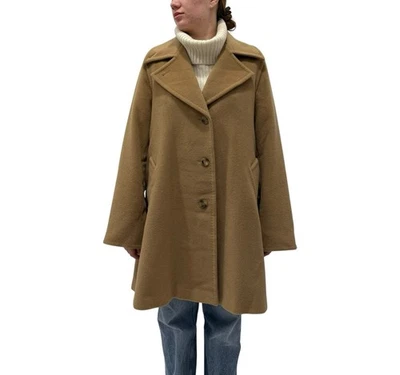 Abrigo vintage Max Mara para mujer 100 % lana abrigo de gran tamaño beige talla US 8 Foto 1 de 4