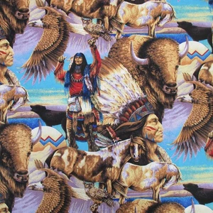 1 Yard Tribal Elements Native American Cotton Fabric 37x45 Spring Industries - Picture 1 of 3