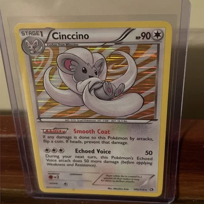 Cinccino Holo Rare 105/113 - Pokémon TCG Black & White Legendary Treasures - LP - Image 1 of 2
