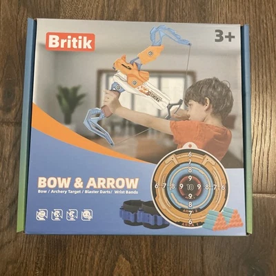 Conjunto de brinquedos infantis Britik arco e flecha arco e flecha 20 ventosas flechas/alvo/pulseiras - Imagem 1 de 4