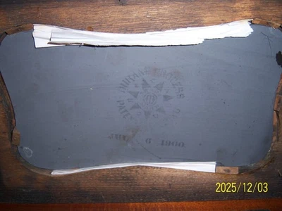 Antiguo escritorio/pieza secretaria espejo biselado con marco de roble Foto 1 de 4